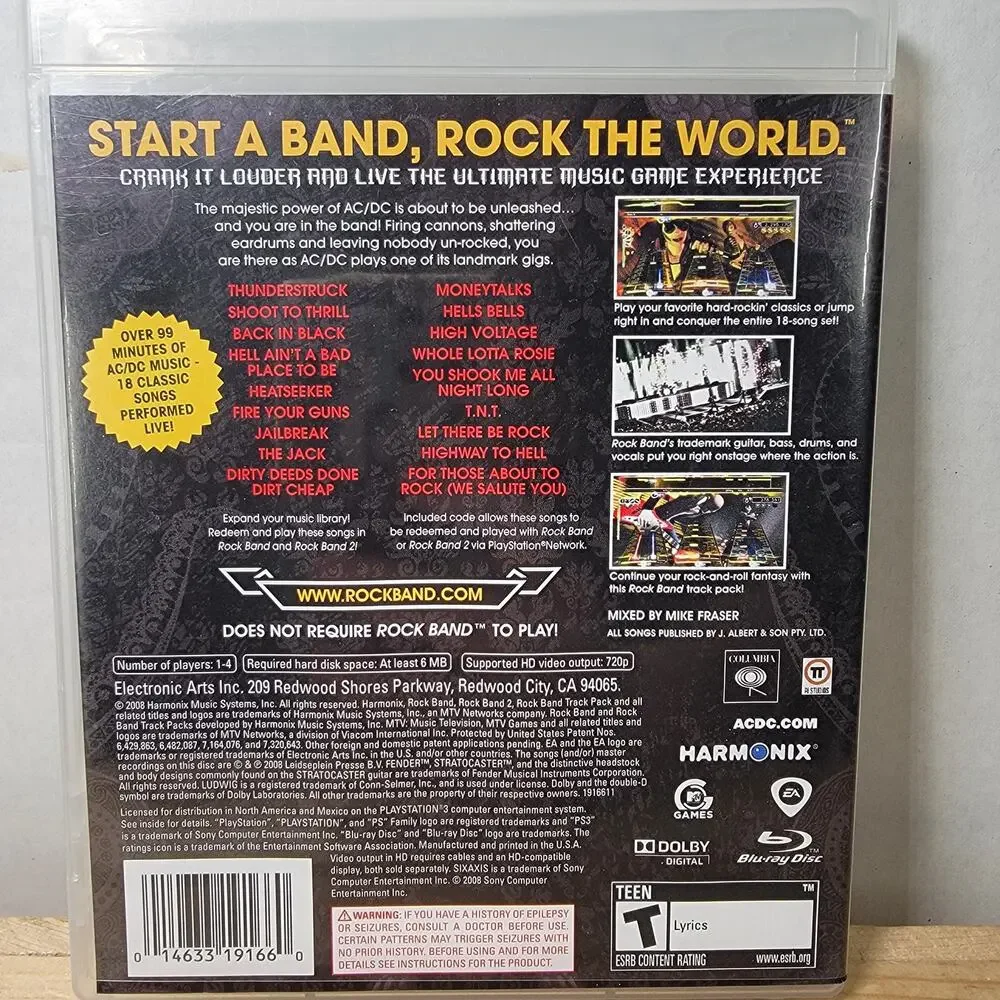 PLAYSTATION 3 Rockband: AC/DC Live Track Pack w/ Booklet